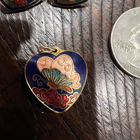 Cloisonné Earrings & Pendant - Picture 5 of 7